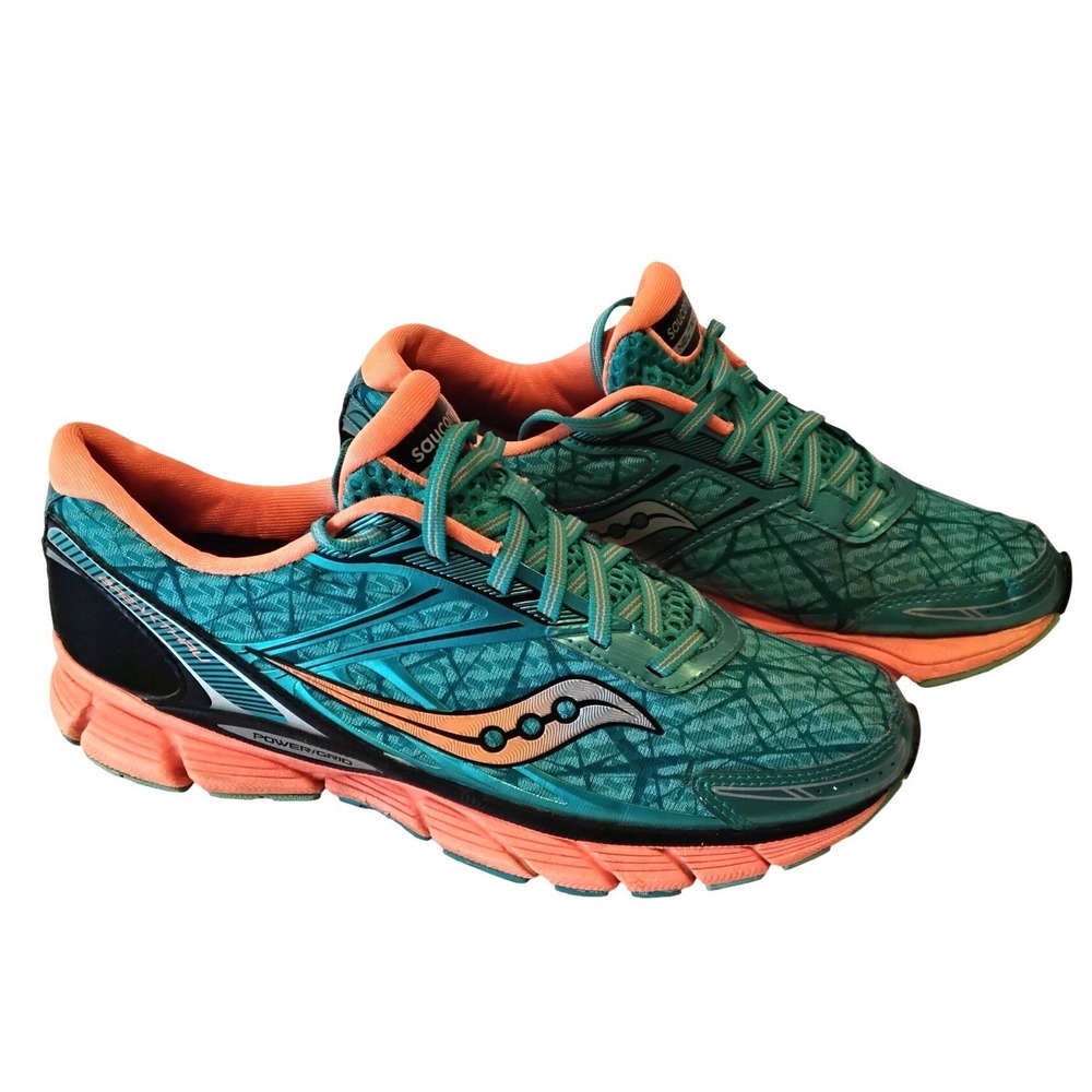 Saucony Powergrid Cortana 4 Running Shoes Teal Orange Neutral women's 9.5